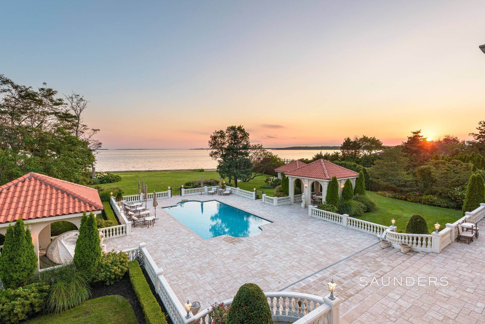 Single Family Homes for Sale at Palm Beach Meets The Hamptons At This Palatial Waterfront Estate 7 Cross Road, Remsenburg, NY 11960