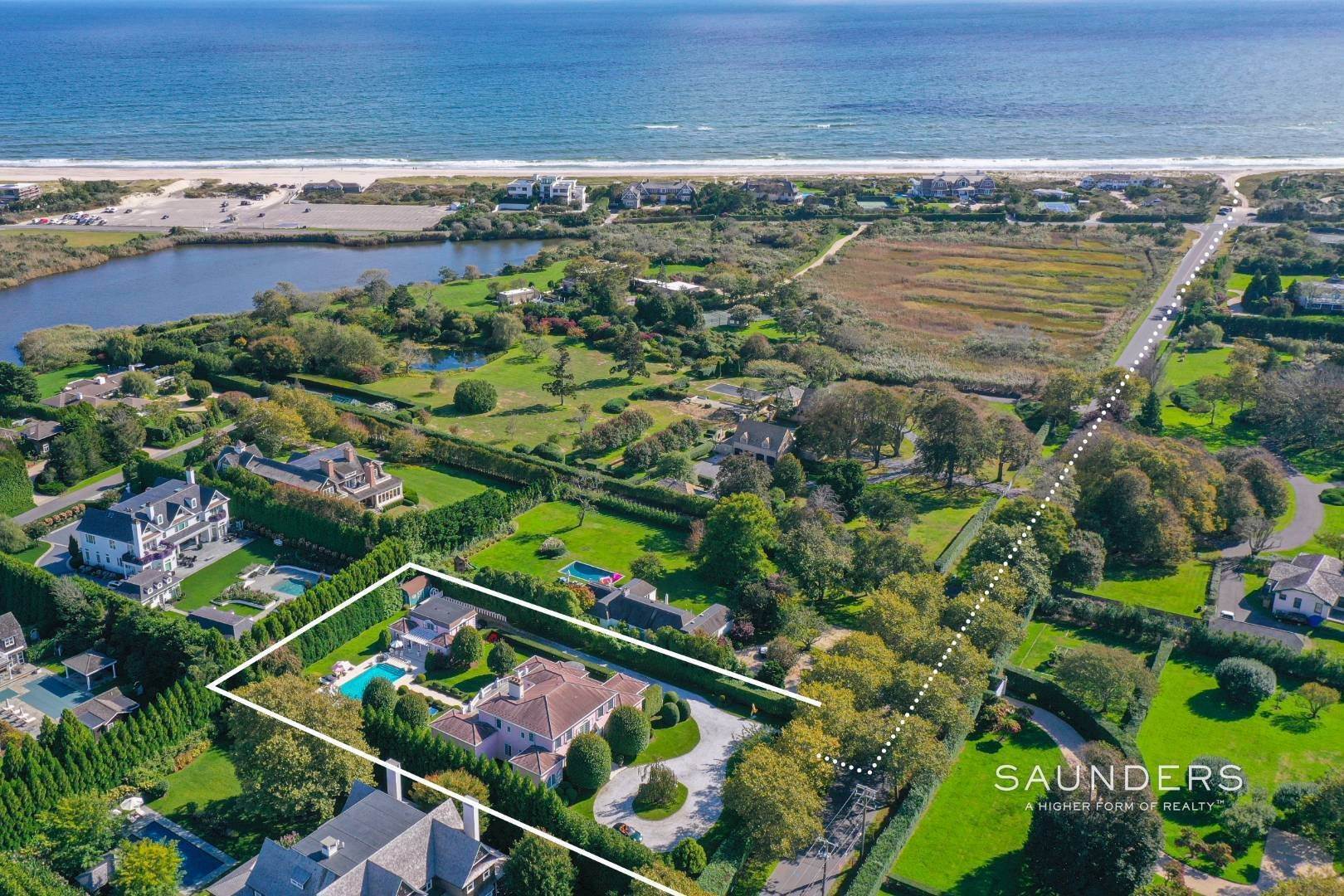 Single Family Homes for Sale at Elegant Estate Section Home, Moments To The Ocean 622 Halsey Neck Lane, Southampton, NY 11968