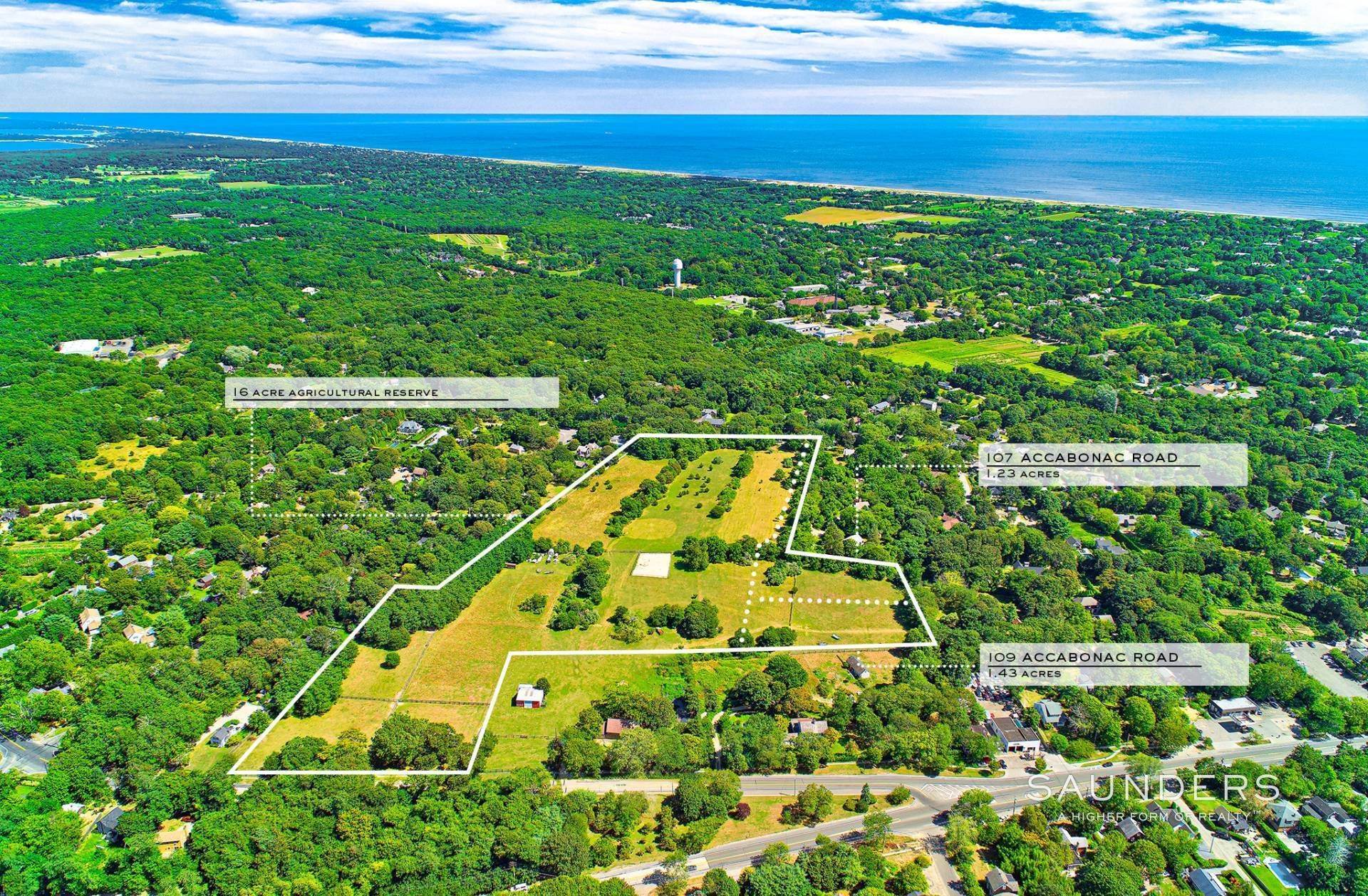 Land for Sale at Two Building Lots On 16-Acre Ag. Reserve 107 & 109 Accabonac Road, East Hampton, NY 11937