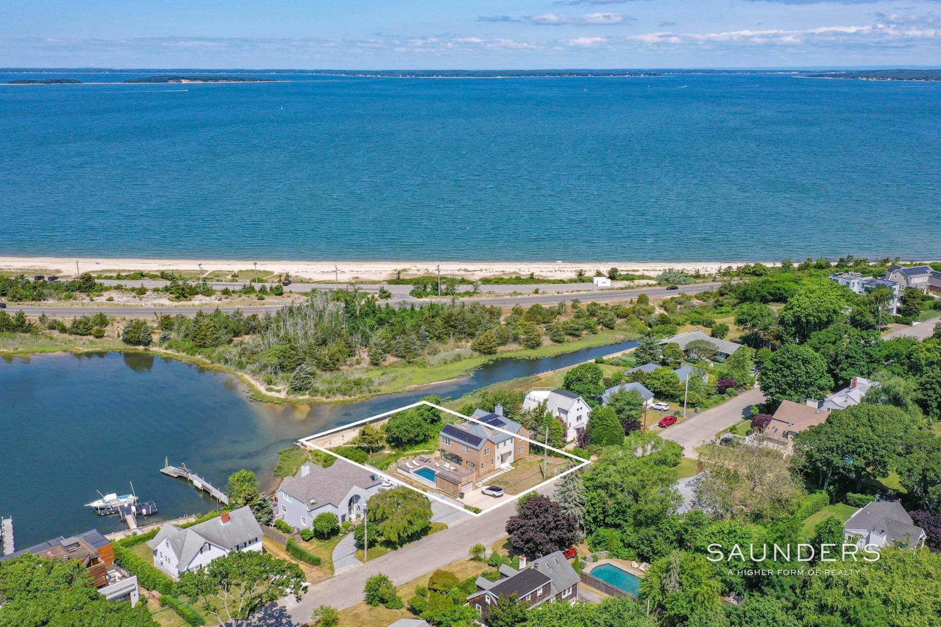 2. Single Family Homes for Sale at Waterfront Stunner In Sag Harbor With Pool 65 Cliff Drive, Noyack, Sag Harbor, NY 11963